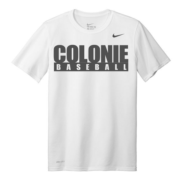White Colonie Baseball Nike Legend Tee