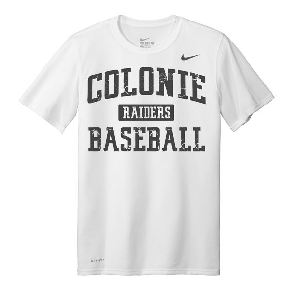 White Colonie Raiders Baseball Nike Legend Tee