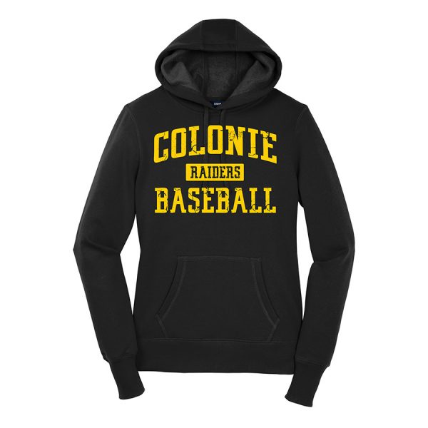 Black Colonie Raiders Baseball Ladies Sport-Tek Pullover Hooded Sweatshirt