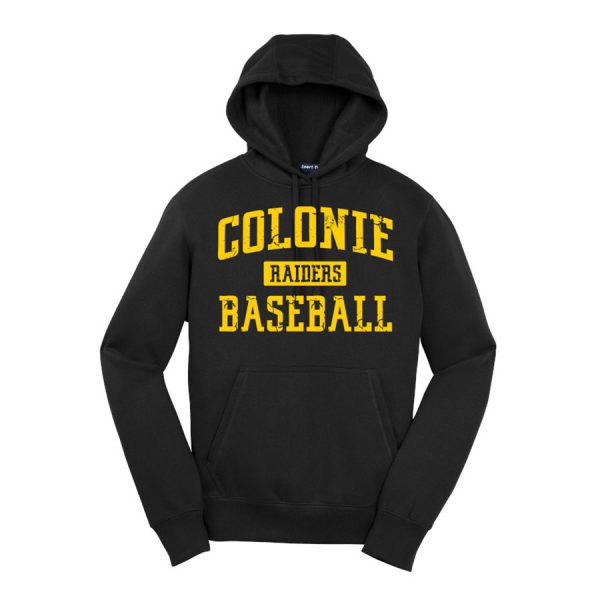 Black Colonie Raiders Baseball Youth Sport-Tek Pullover Hooded Sweatshirt