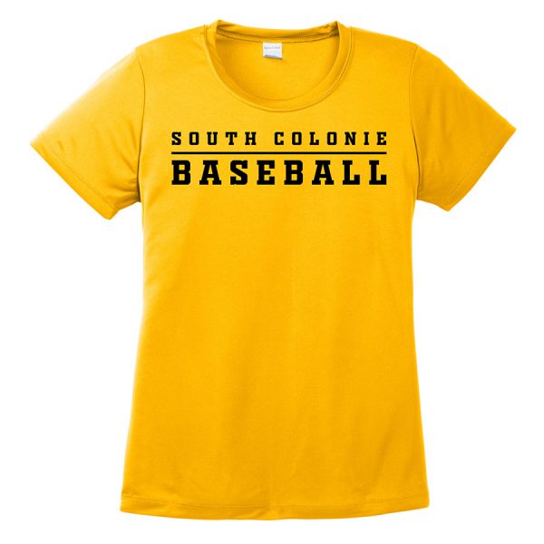 Gold South Colonie Baseball Ladies Performance Cooling Tee