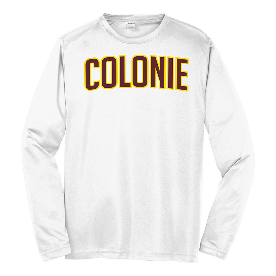 White Colonie Long Sleeve Performance Cooling Tee