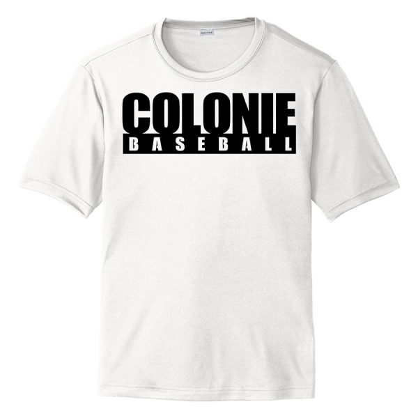 White Colonie Baseball Youth Performance Cooling Tee