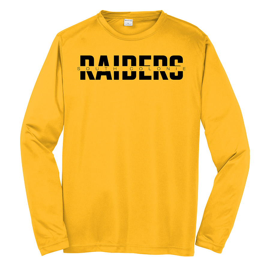 Gold South Colonie Raiders Youth Long Sleeve Performance Cooling Tee