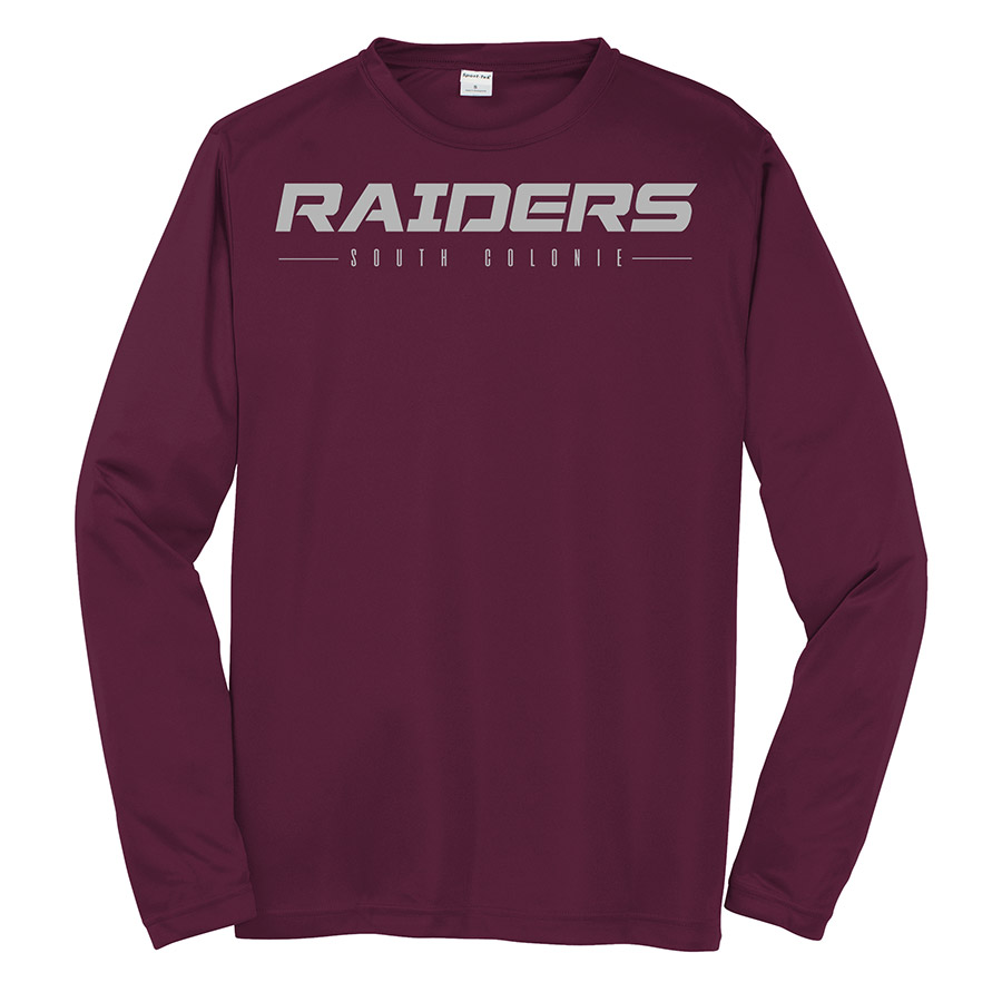 Maroon Raiders South Colonie Youth Long Sleeve Performance Cooling Tee