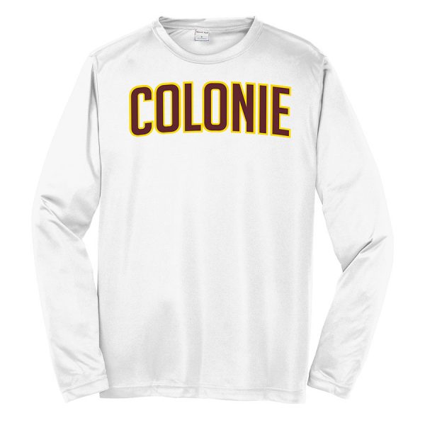 White Colonie Youth Long Sleeve Performance Cooling Tee