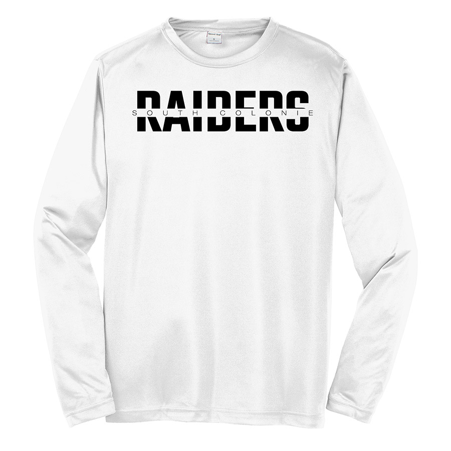 White South Colonie Raiders Youth Long Sleeve Performance Cooling Tee