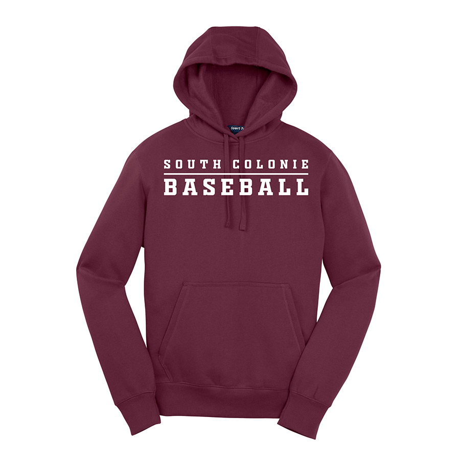 Maroon South Colonie Baseball Youth Sport-Tek Pullover Hooded Sweatshirt
