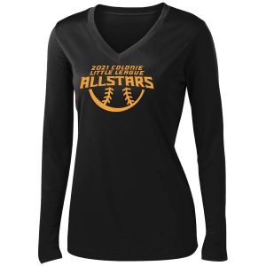 2021 AllStars Women's Long Sleeve V-Neck Shirt Black