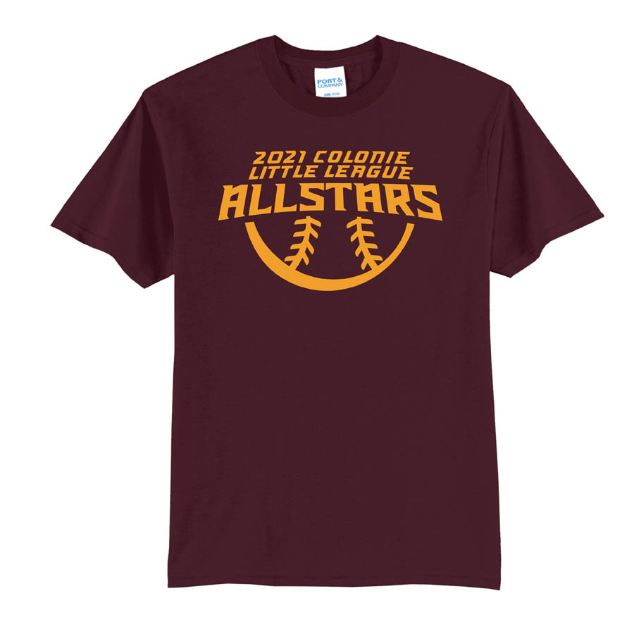 2021 AllStars Youth Short Sleeve 50/50 Blend Shirt Maroon