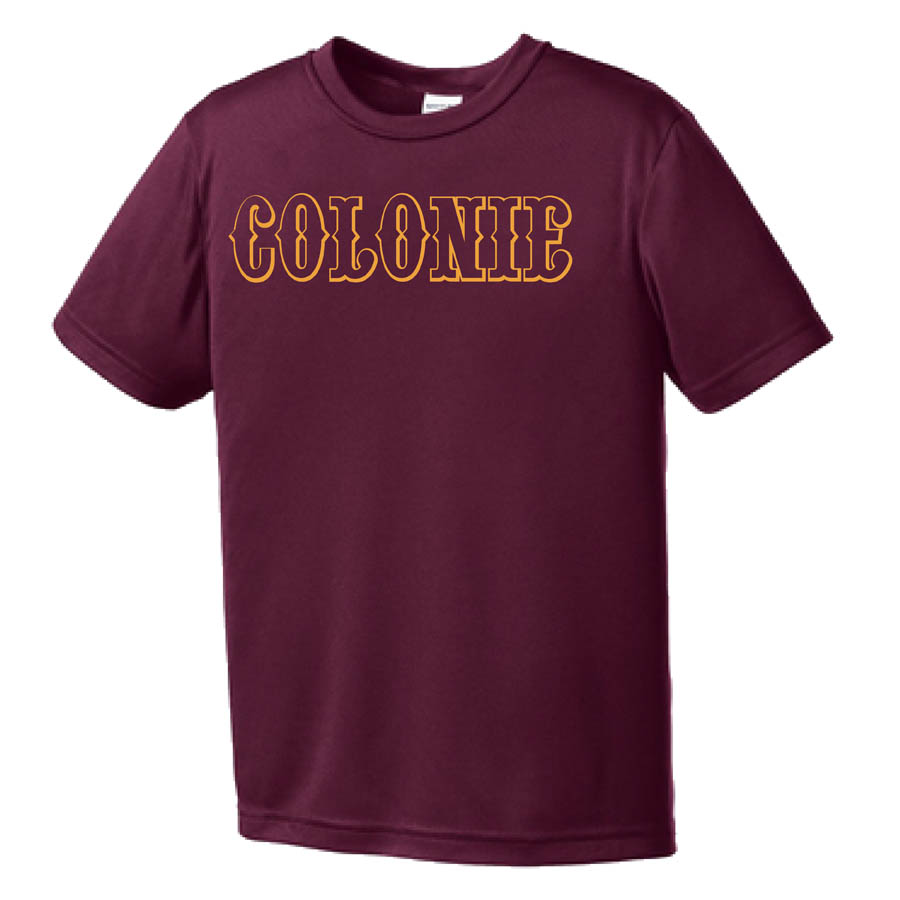 Colonie AllStars Youth Short Sleeve DriFit Shirt Maroon