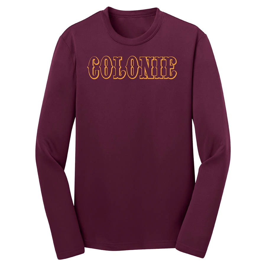 Colonie AllStars Youth Long Sleeve DriFit Shirt Maroon